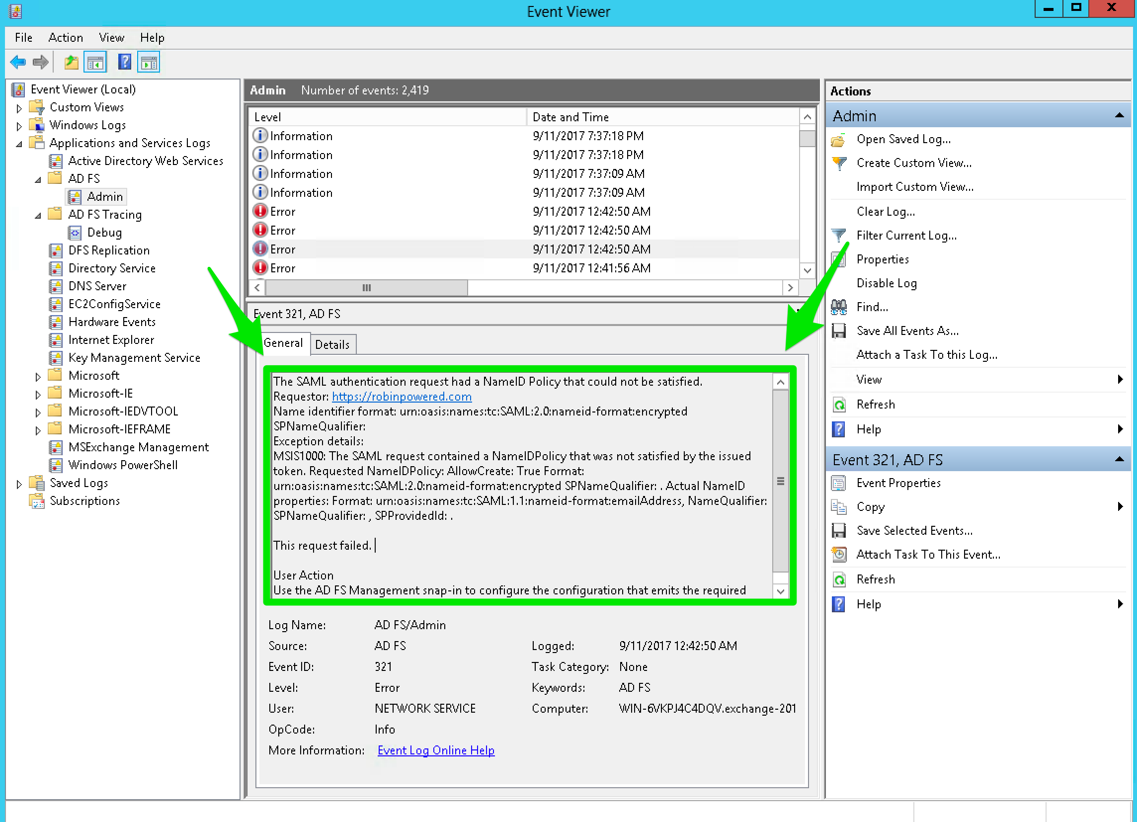 Microsoft ADFS saml. Поле CONFIRMATIONMETHOD на вкладке "Fine Grain saml Endpoint configuration". ADFS.