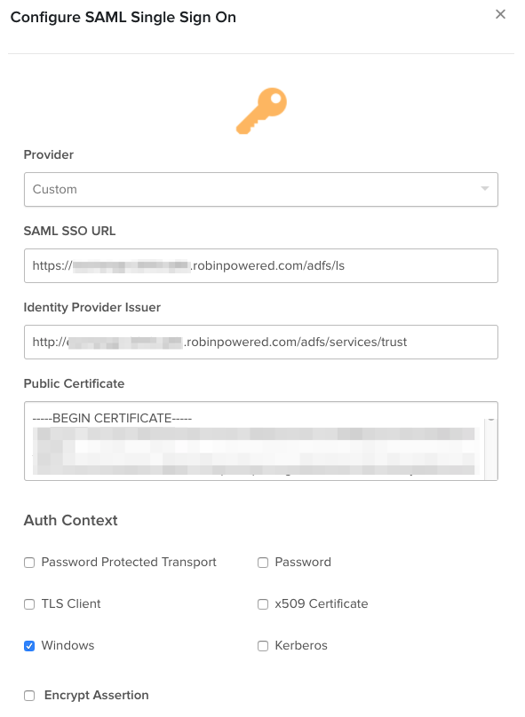 ADFS SAML Configuration