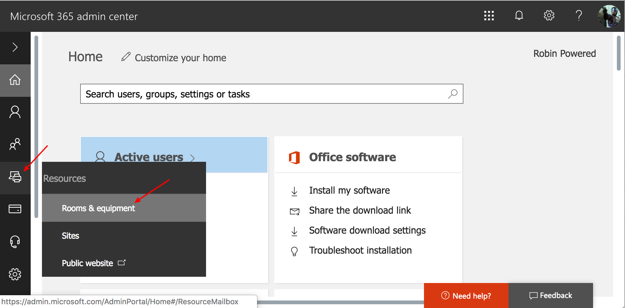 office 365 admin center