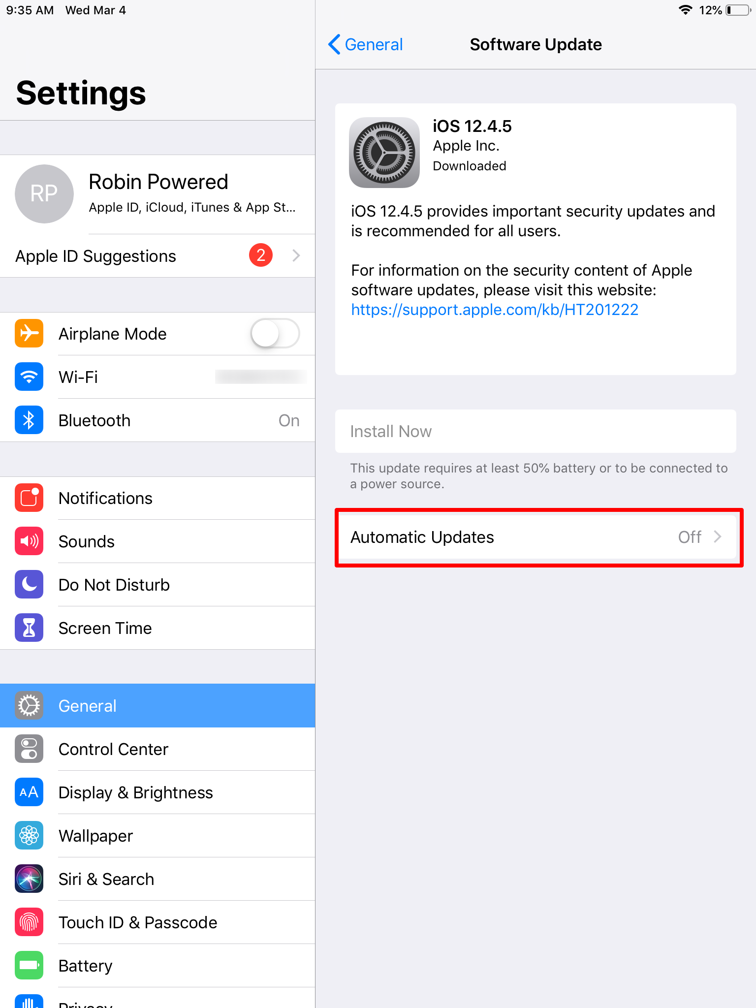 Apple device settings for best performance with Robin Rooms app